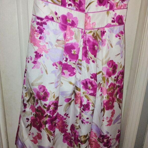 Studio One Pink and White A-Line Midi Dress for Prom - Picture 9 of 12